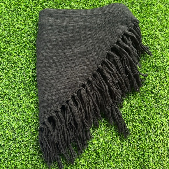 Black Fringe Multi-Wear Scarf - Picture 2 of 2